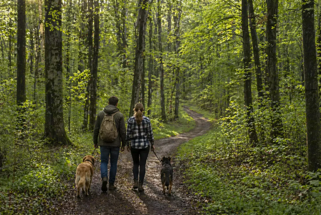 Wolski Forest – a walking path among dense trees near Krakow