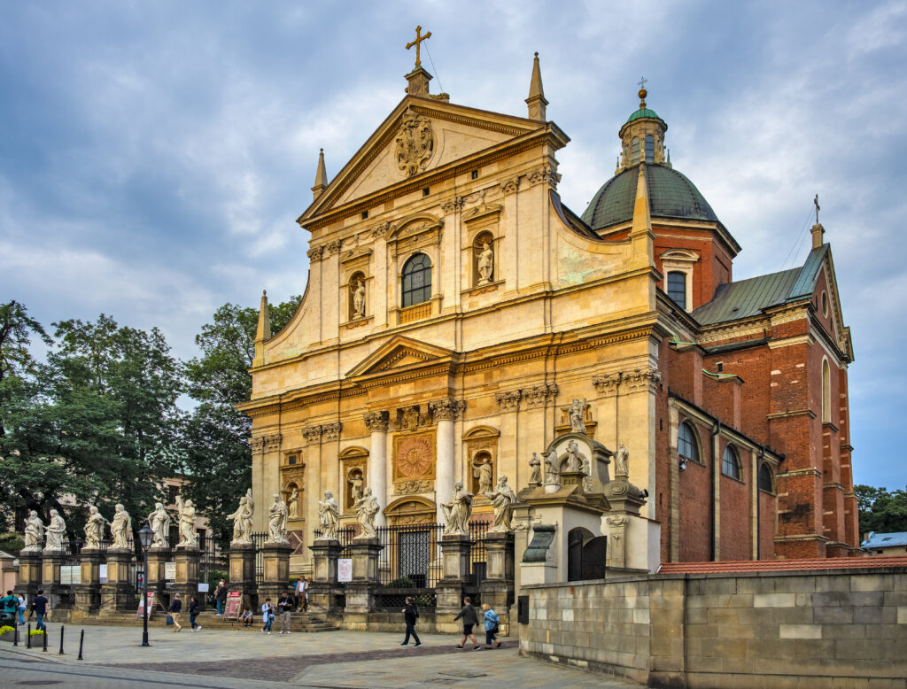 Krakow, Poland - Cracow Old Town, facade of the St. Peter and Paul church at the Grodzka street